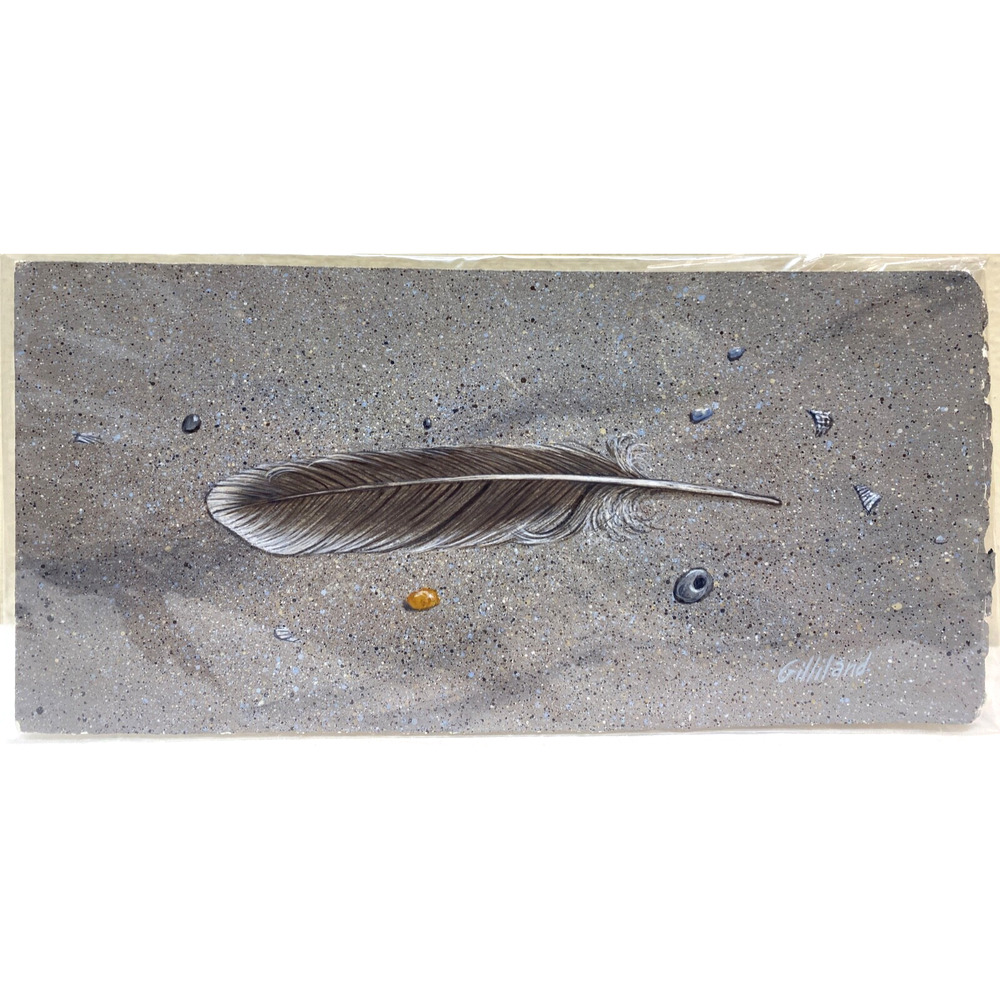 Feather on Sand by Arlon Gilliland Signed Original Painting